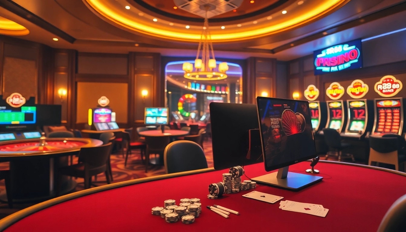 RR88 offers an exciting casino experience with vibrant slot machines and high-stakes poker tables.