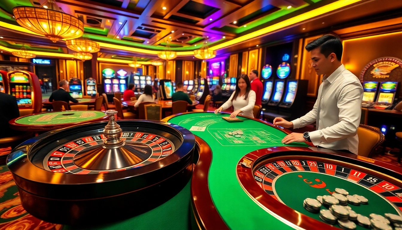 Players enjoying a vibrant casino atmosphere at 6FF, showcasing excitement and quality gaming experiences.