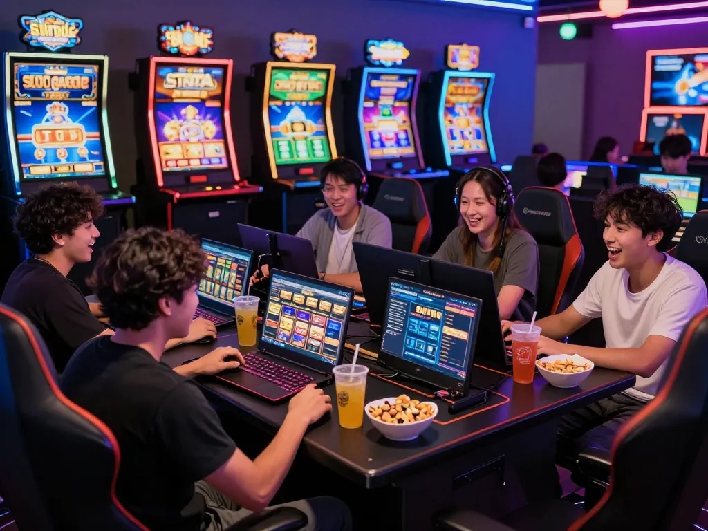 Group enjoying the situs slot gacor gaming experience with excitement and vibrancy.