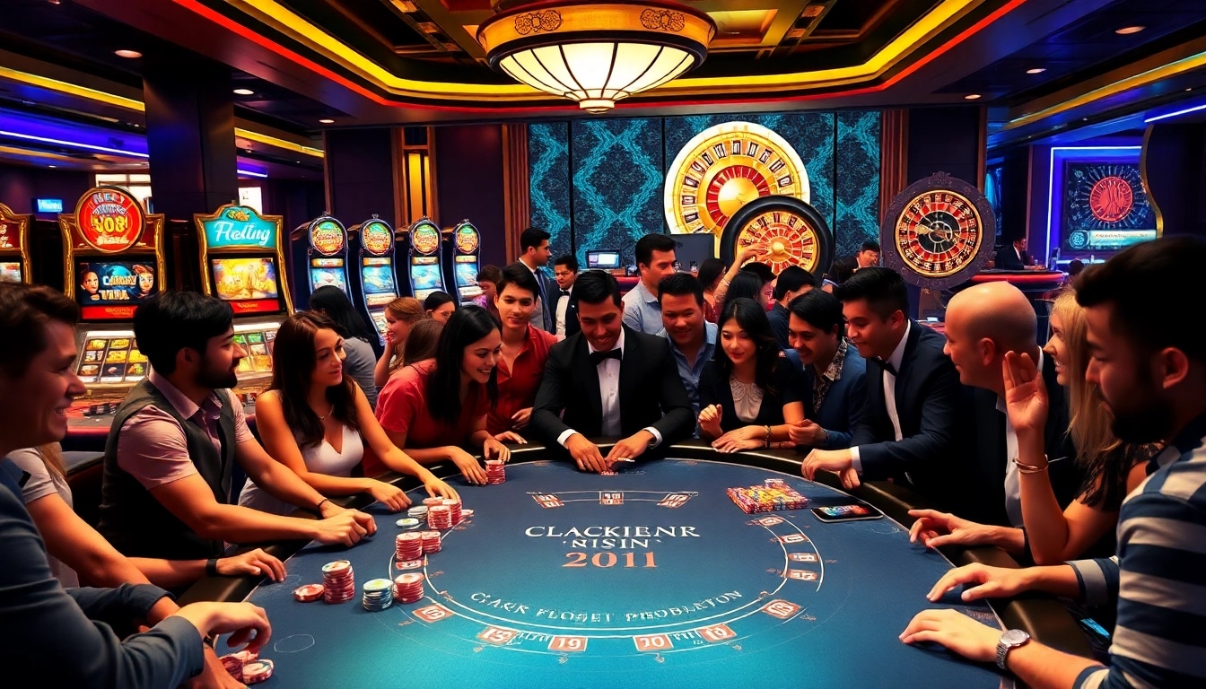 Excited players engaged in a thrilling blackjack game at 13win casino.