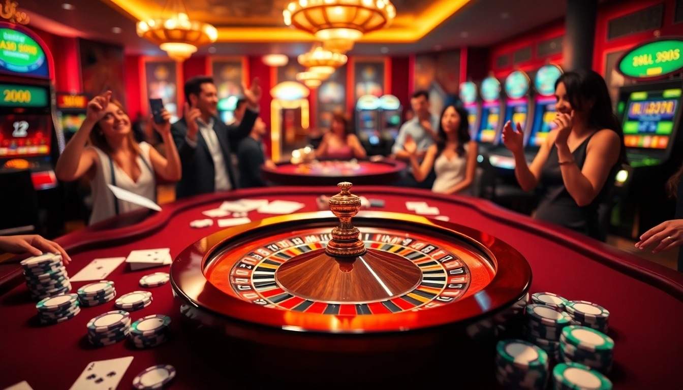 Experience thrilling gameplay at https://www.6l777.vip/ with a vibrant casino table and roulette wheel.