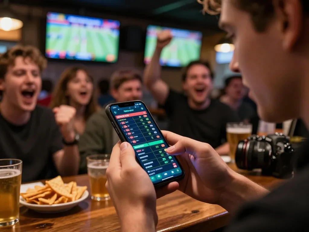 Engaging live sports betting action with fabet app displayed on smartphone.
