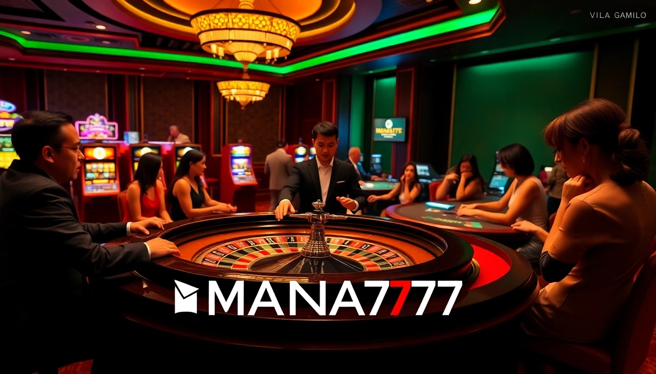 MANA777 elevates online gaming experiences with vibrant casino atmosphere and engaging slot machines.