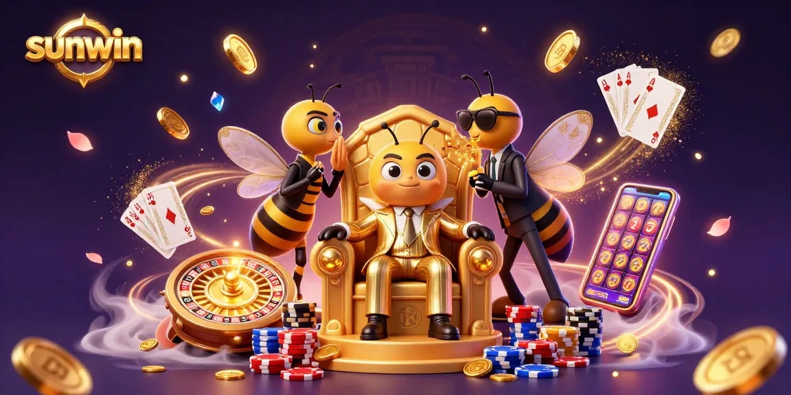 Experience thrilling gameplay at sunwin with our vibrant casino-themed illustration.