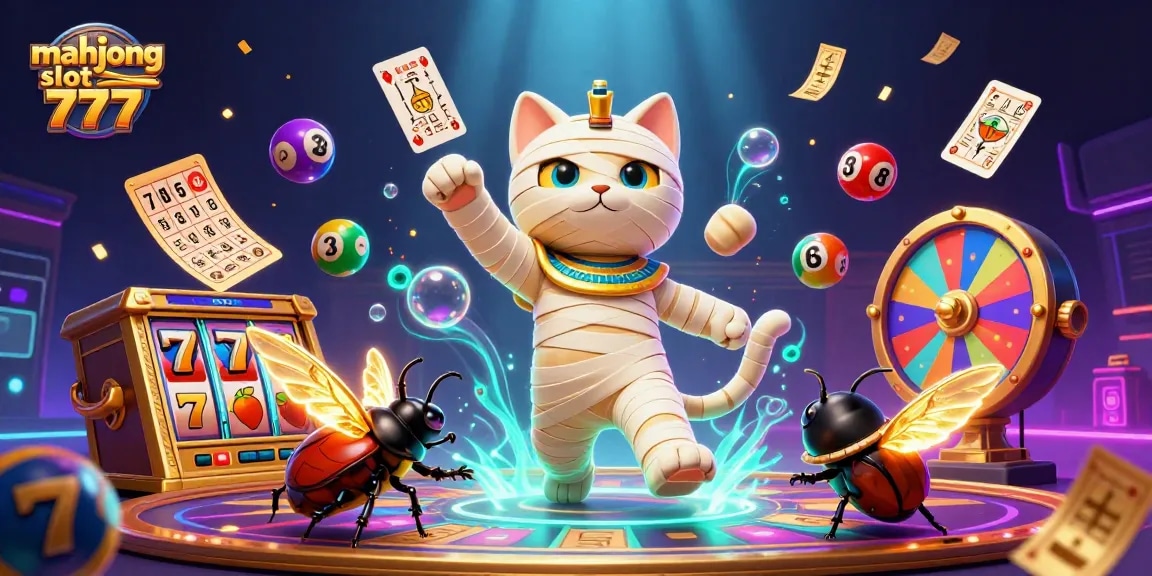Engage with thrilling action in mahjong slot 777 amid golden casino elements and vibrant visuals.