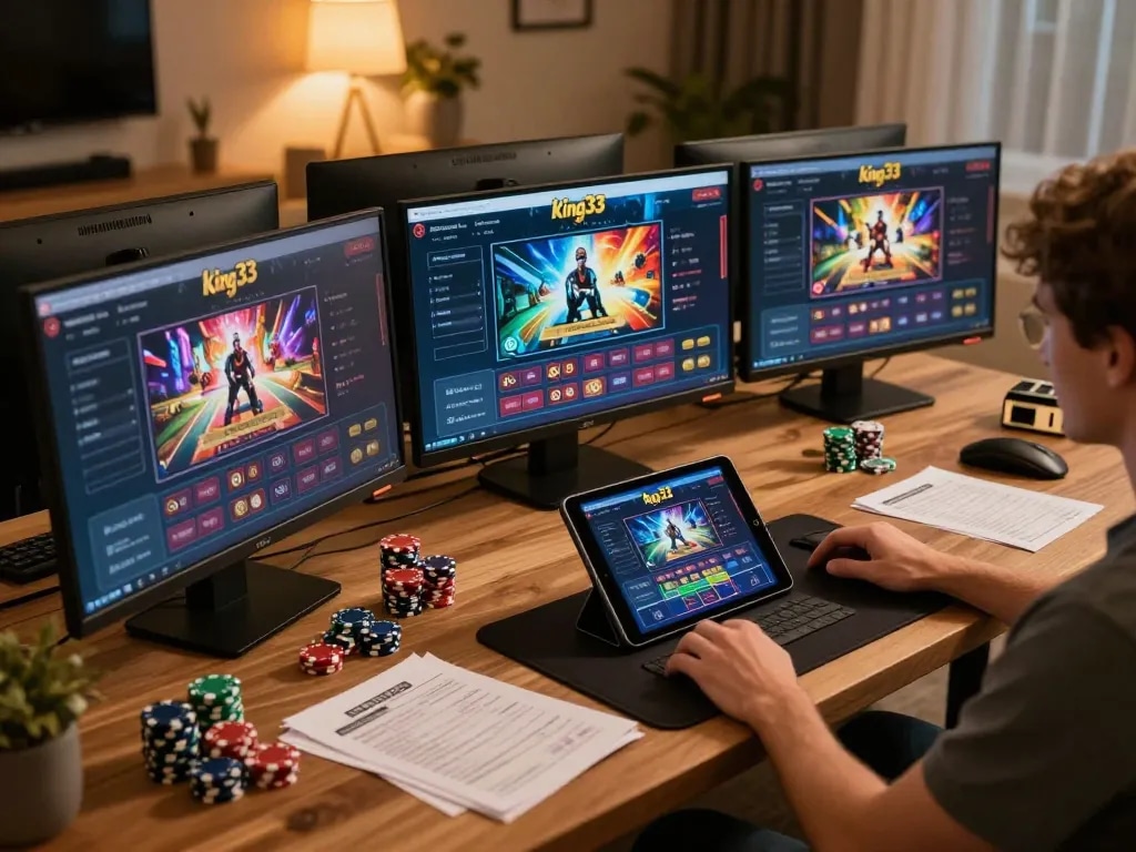 Engaging with king33 online casino setup featuring live gameplay and strategy notes