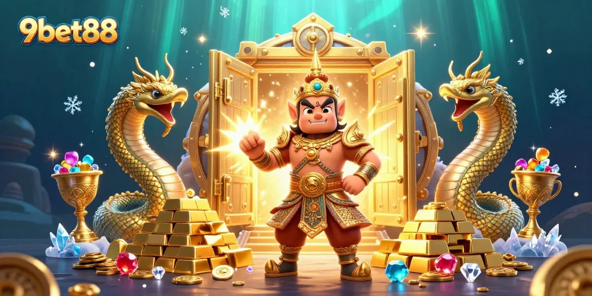 Bet and win with 9bet88 at the vibrant online casino featuring a guardian and treasure vault!