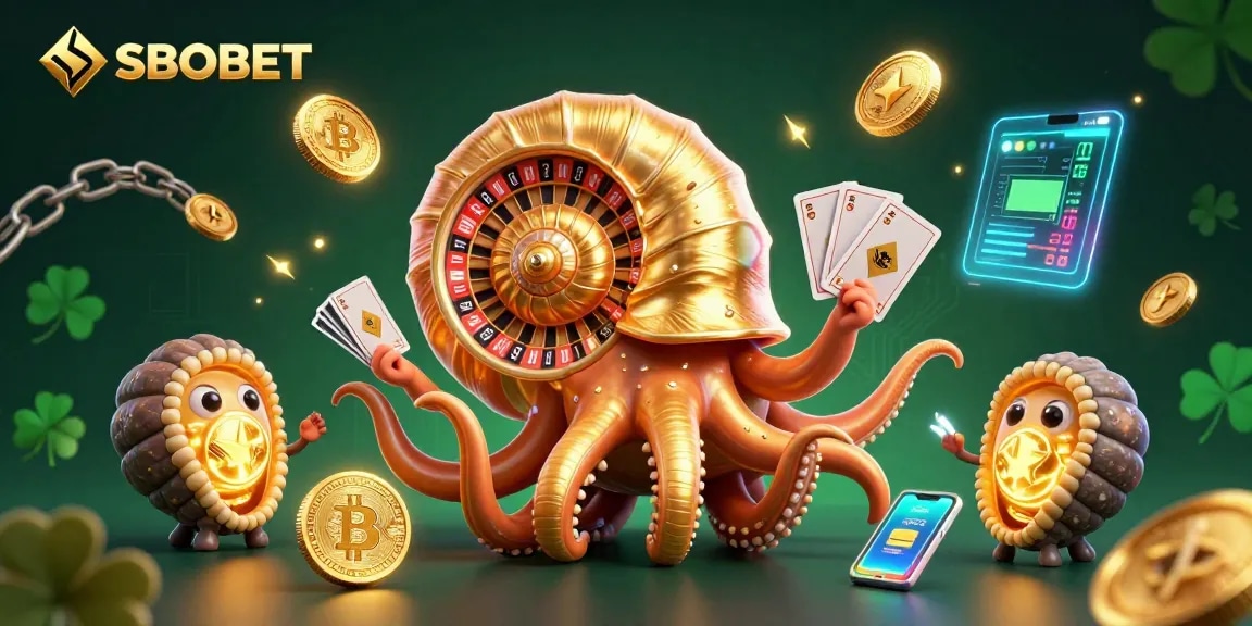 Engage in SBOBET gaming with vibrant characters and crypto elements in an exciting scene.