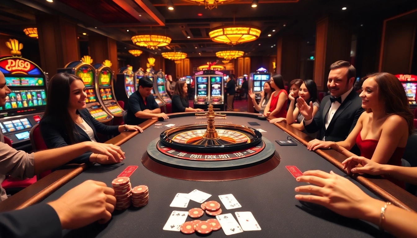 Experience the excitement of PS99 with players engaged at a vibrant casino table.