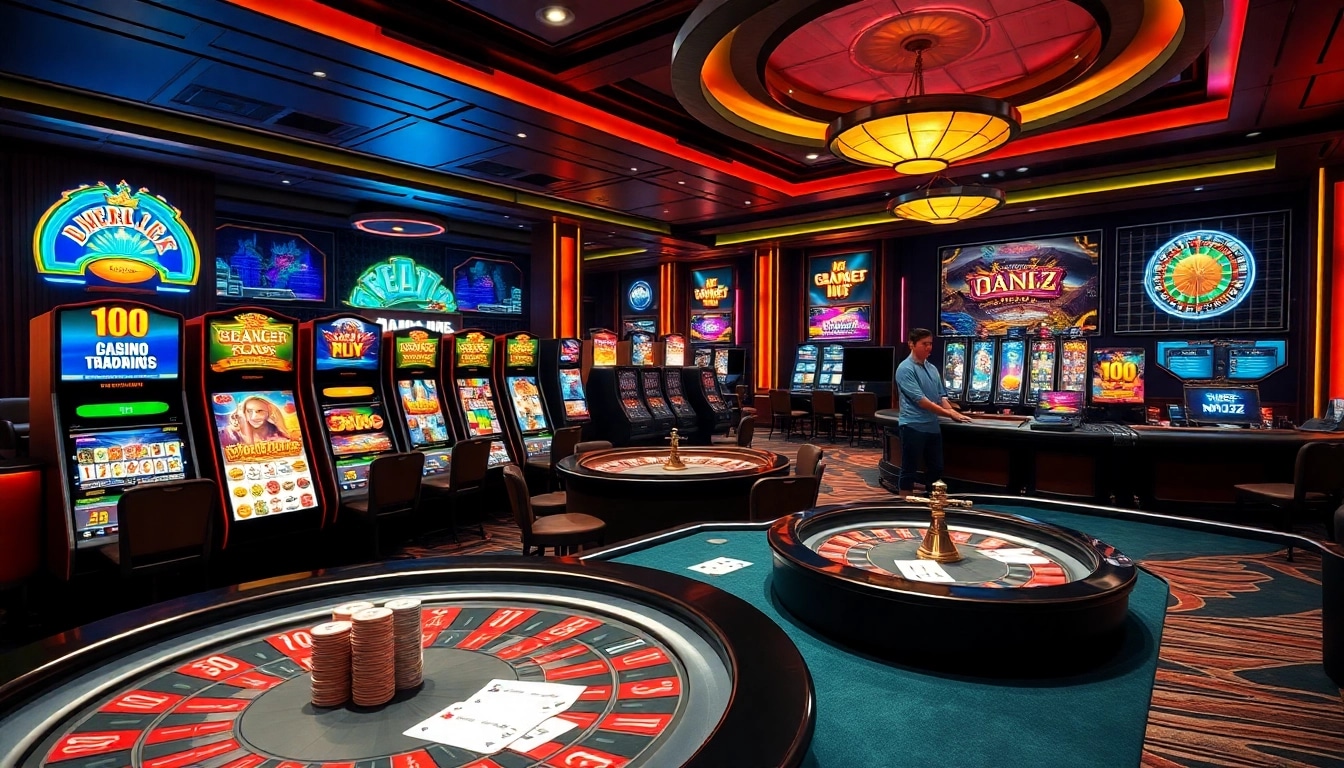 A thrilling gambling scene featuring interactive slot machines and roulette at https://nk88zz.bio/, showcasing professional gaming excitement.