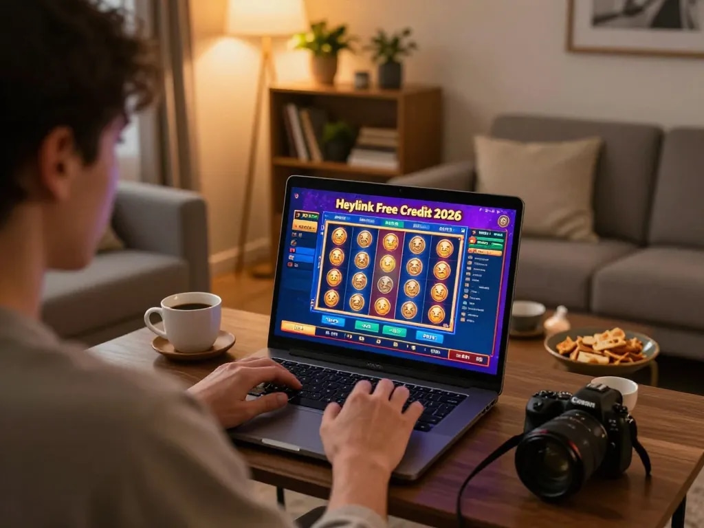 Engaging online player using Heylink free credit 2026 to explore vibrant slot games.