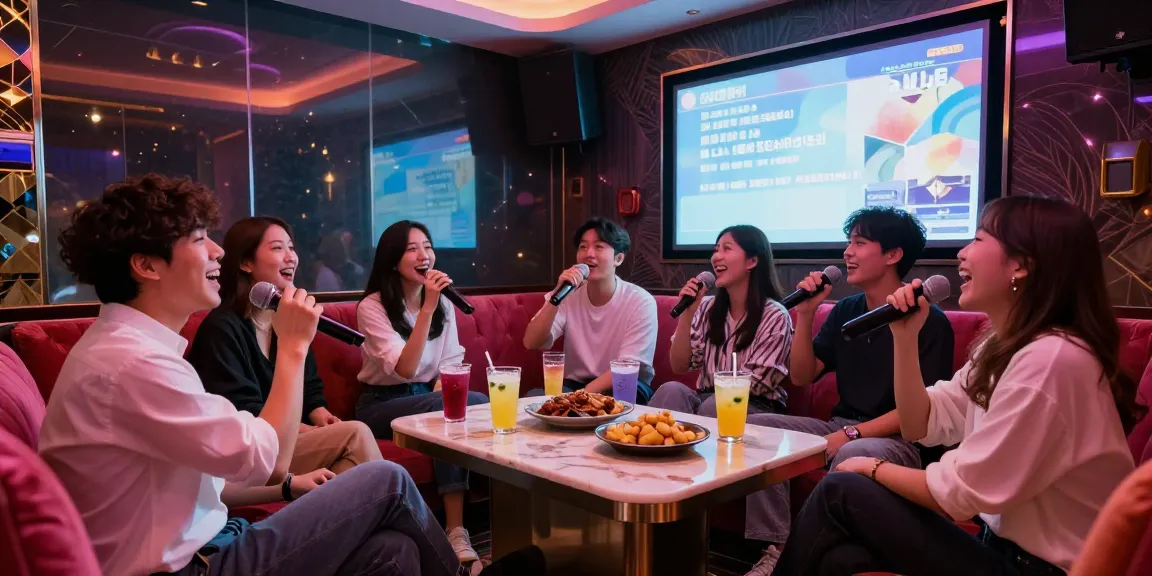 Engaging fun at 인천쓰리노 karaoke room with vibrant setup and lively friends.