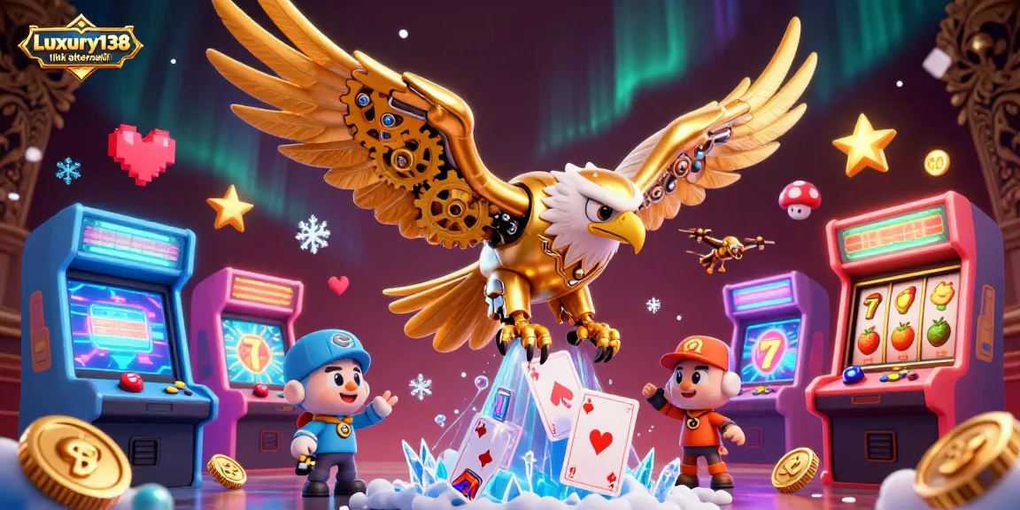 Experience thrilling gameplay with Luxury138 link alternatif, engaging with vivid slot machines and casino elements.