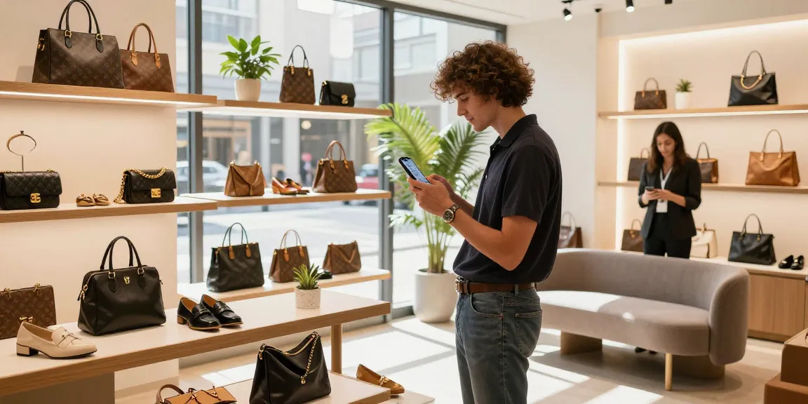 Shopping at a 레플리카 쇼핑몰 showcasing luxury replica products in a stylish urban environment.
