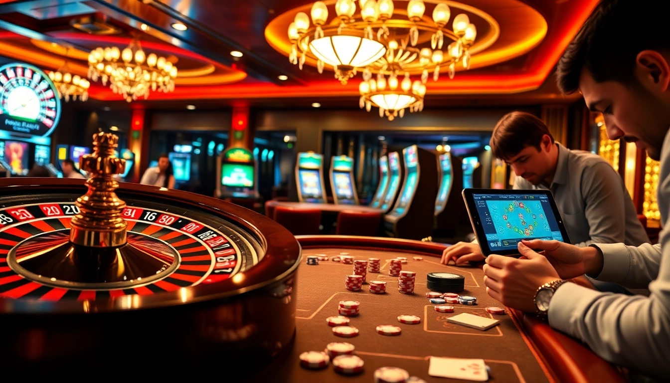 S8 com platform showcasing vibrant online gambling scene with roulette, poker, and chips.