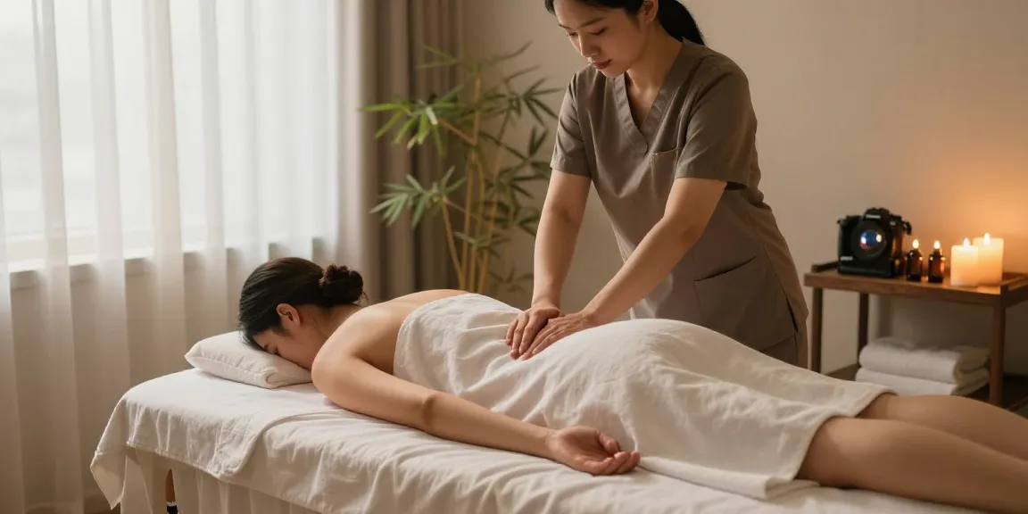 삼성동마사지 전문 시설에서 편안한 마사지 받는 모습