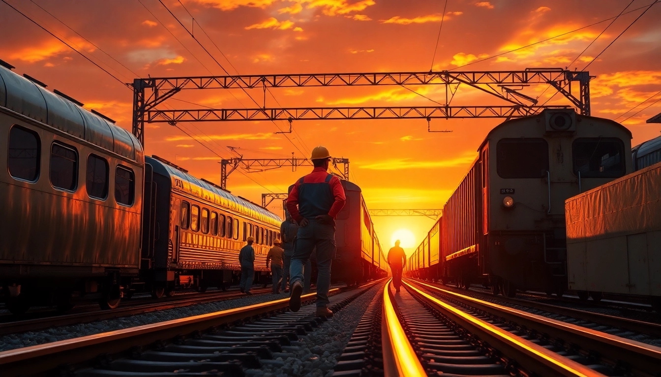 Emergency Railroad Repair Services in action with a professional team repairing train tracks.