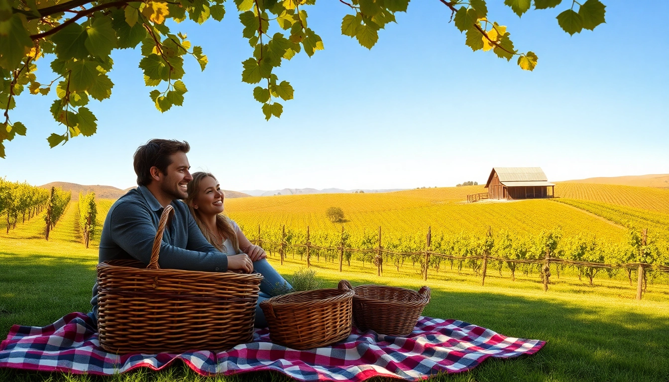 Enjoying a serene picnic in Clarksburg ca with scenic vineyards in the background.