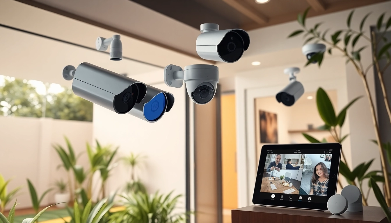 Cámaras de seguridad de alta tecnología instaladas alrededor de una casa moderna para una vigilancia y seguridad efectivas.