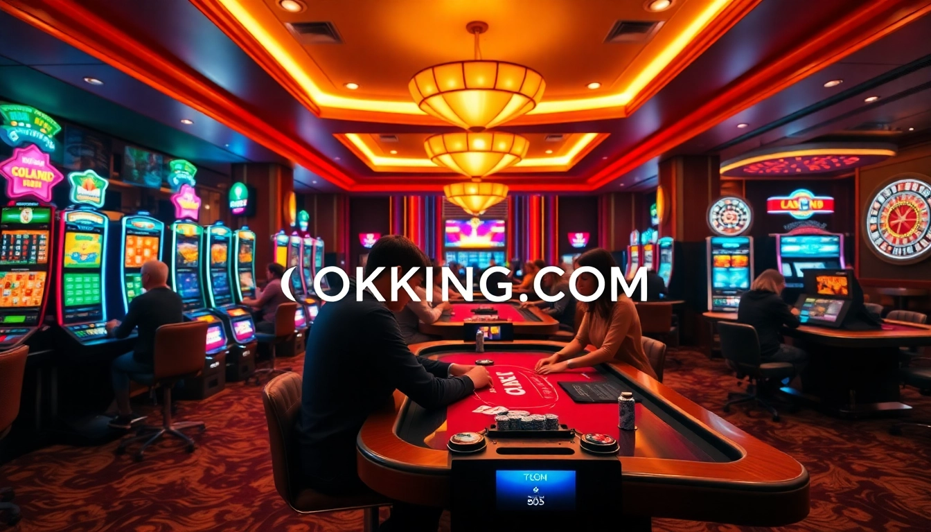 Experience thrilling gambling actions at OKKING COM casino with vibrant games and professional atmosphere.