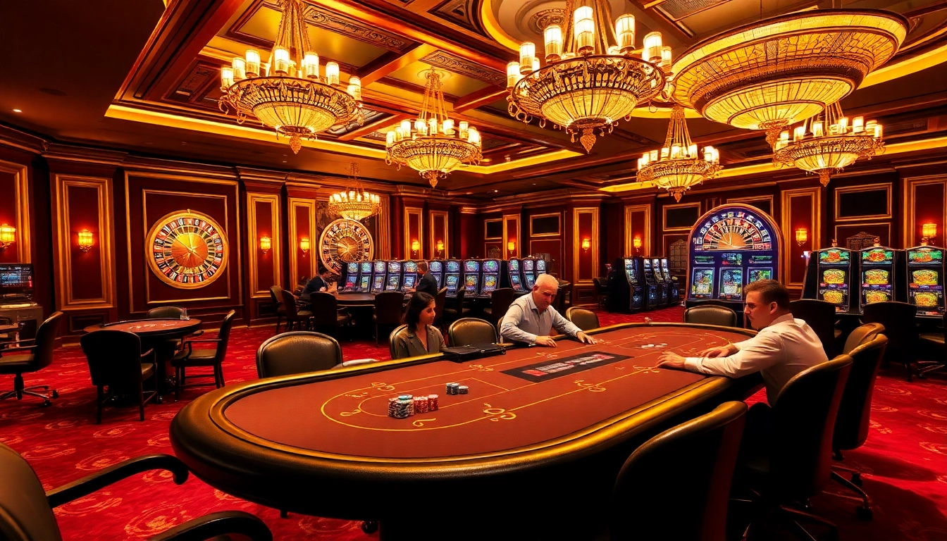 Players intensely strategizing during a k9k9 game at a luxurious casino table.