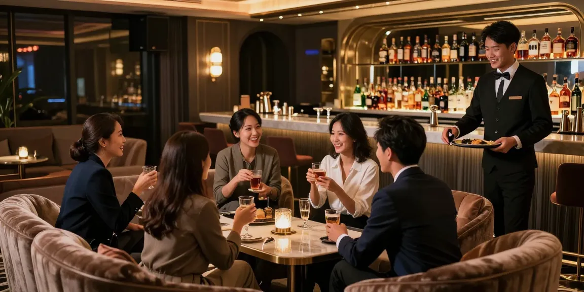 강남쩜오에서 프리미엄 카라오케 체험을 즐기는 고객들 모습