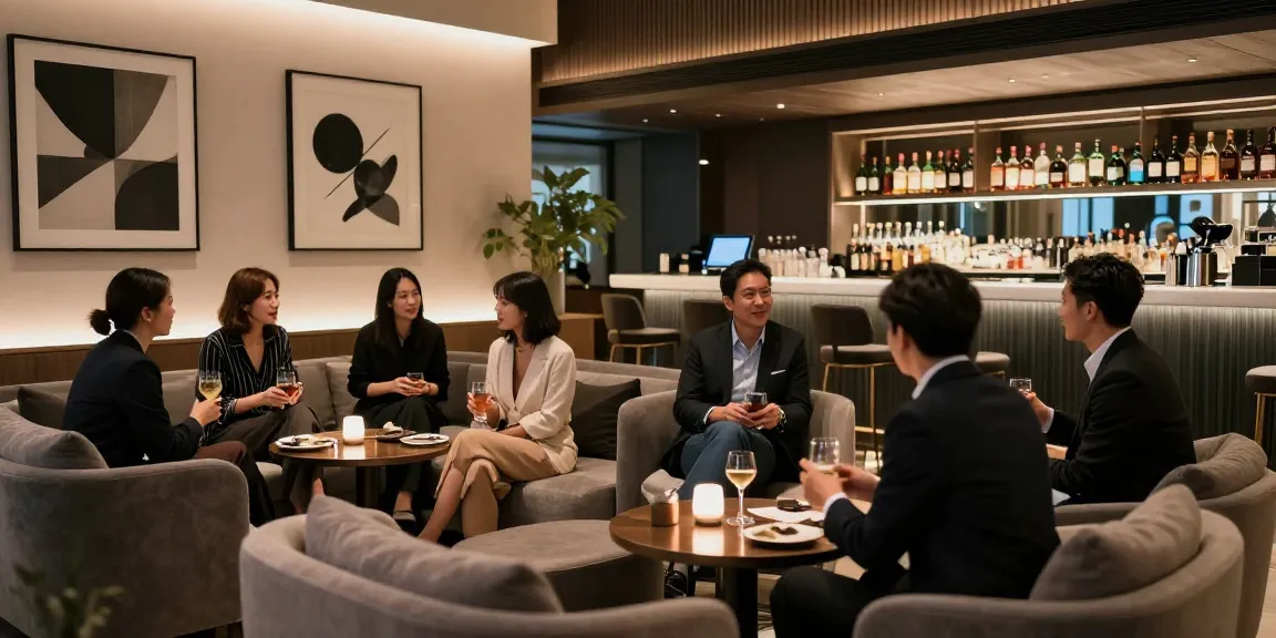강남타이밍 쩜오의 고급스러운 엔터테인먼트 공간에서 손님들이 즐거운 시간을 보내는 모습