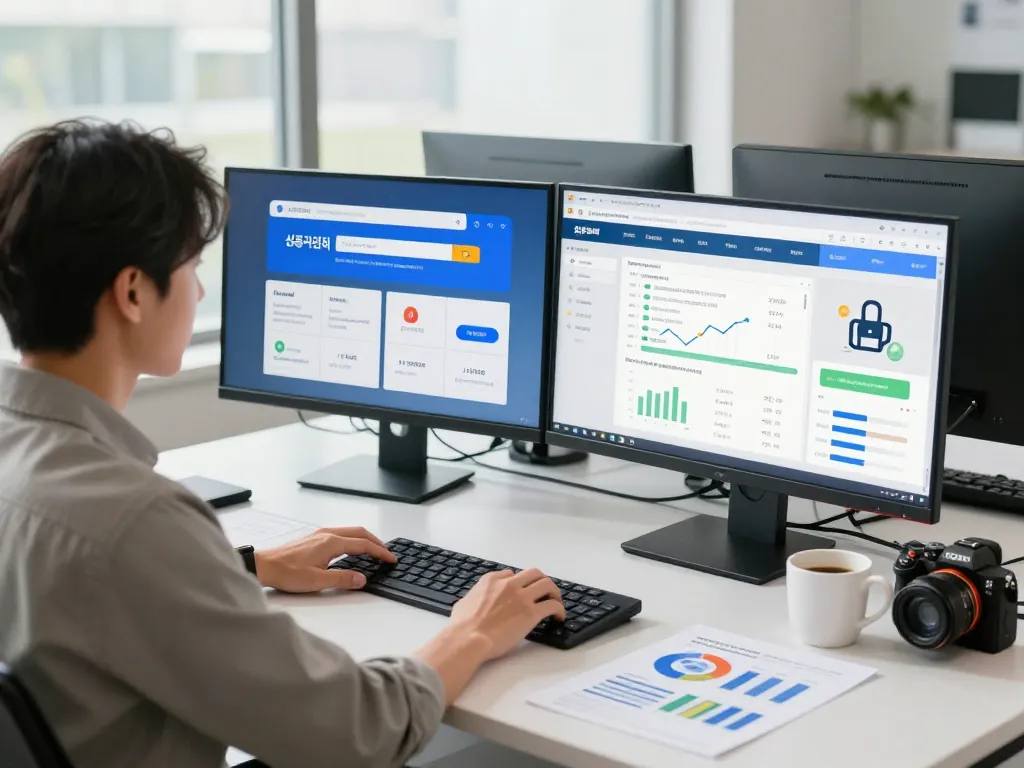 Innovative financial workspace showcasing 신용카드현금화 solutions with professional engaging in digital transactions.
