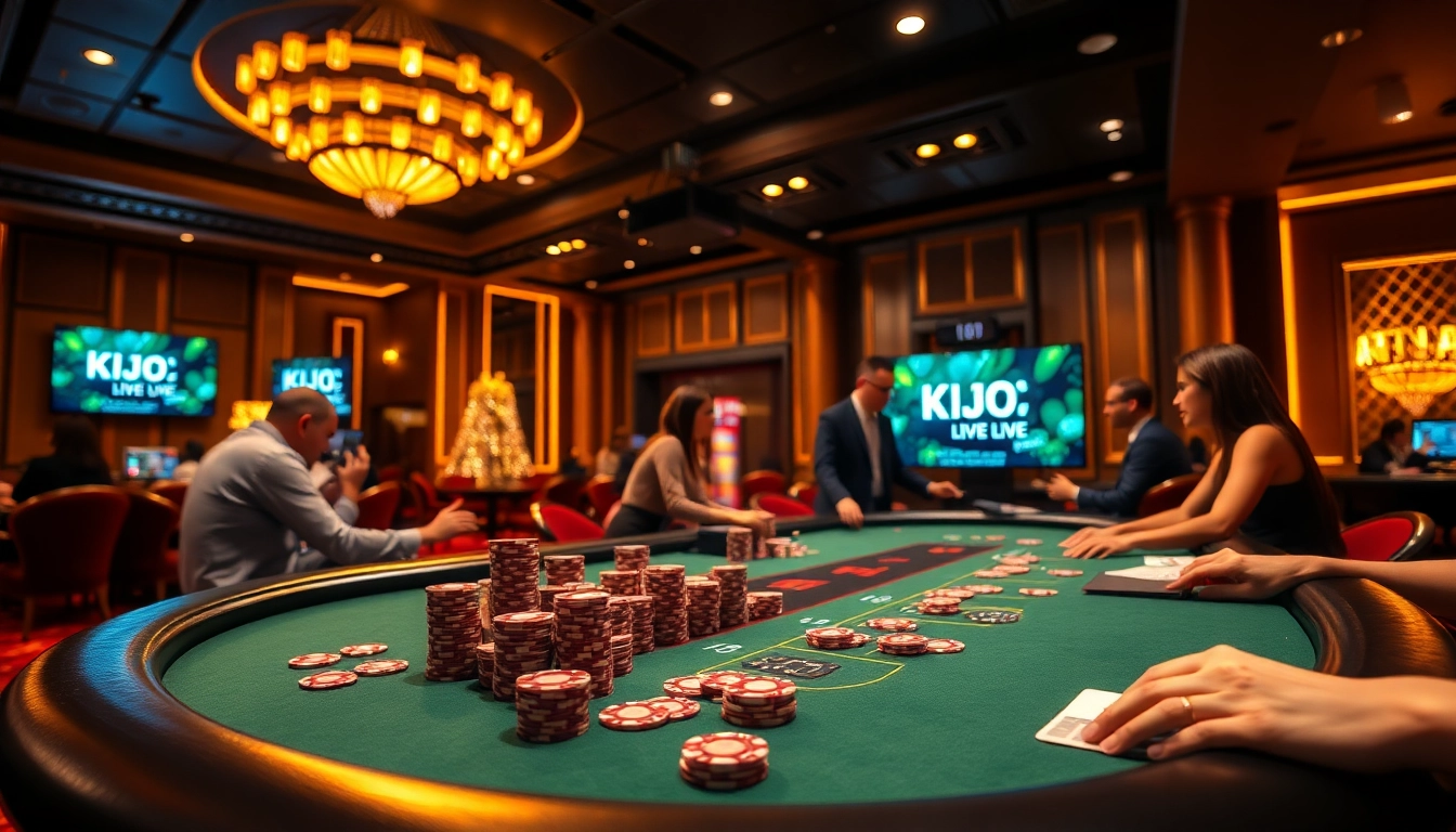 Experience KJC live as players engage with casino games in a luxurious environment.