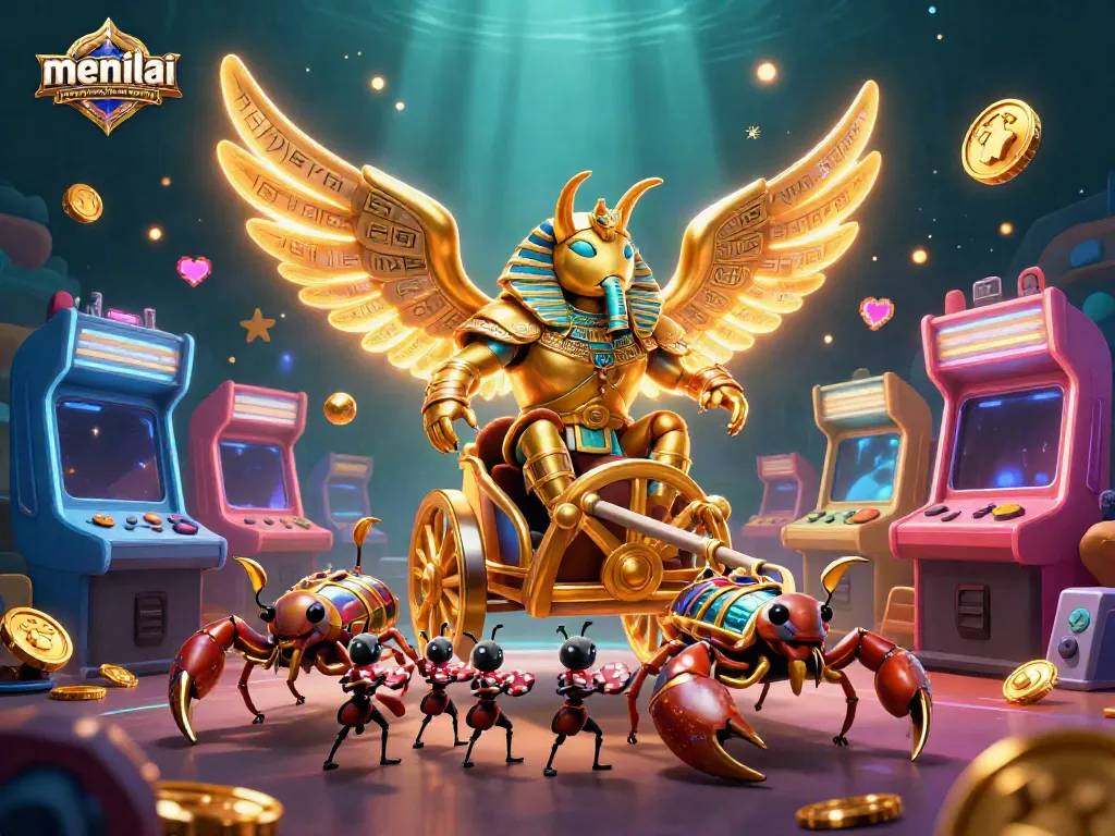 Menilai permainan dari fitur utamanya dengan ilustrasi menarik karakter kasino dan mesin slot 3D