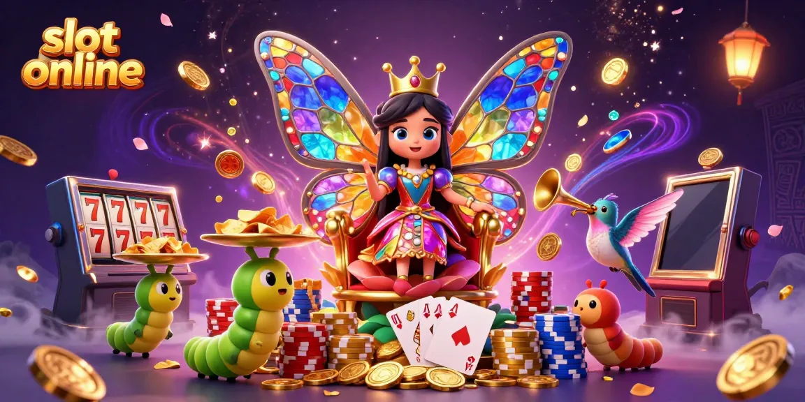 Spin and win at slot online with our vibrant 3D casino illustration showcasing colorful characters and gaming elements.