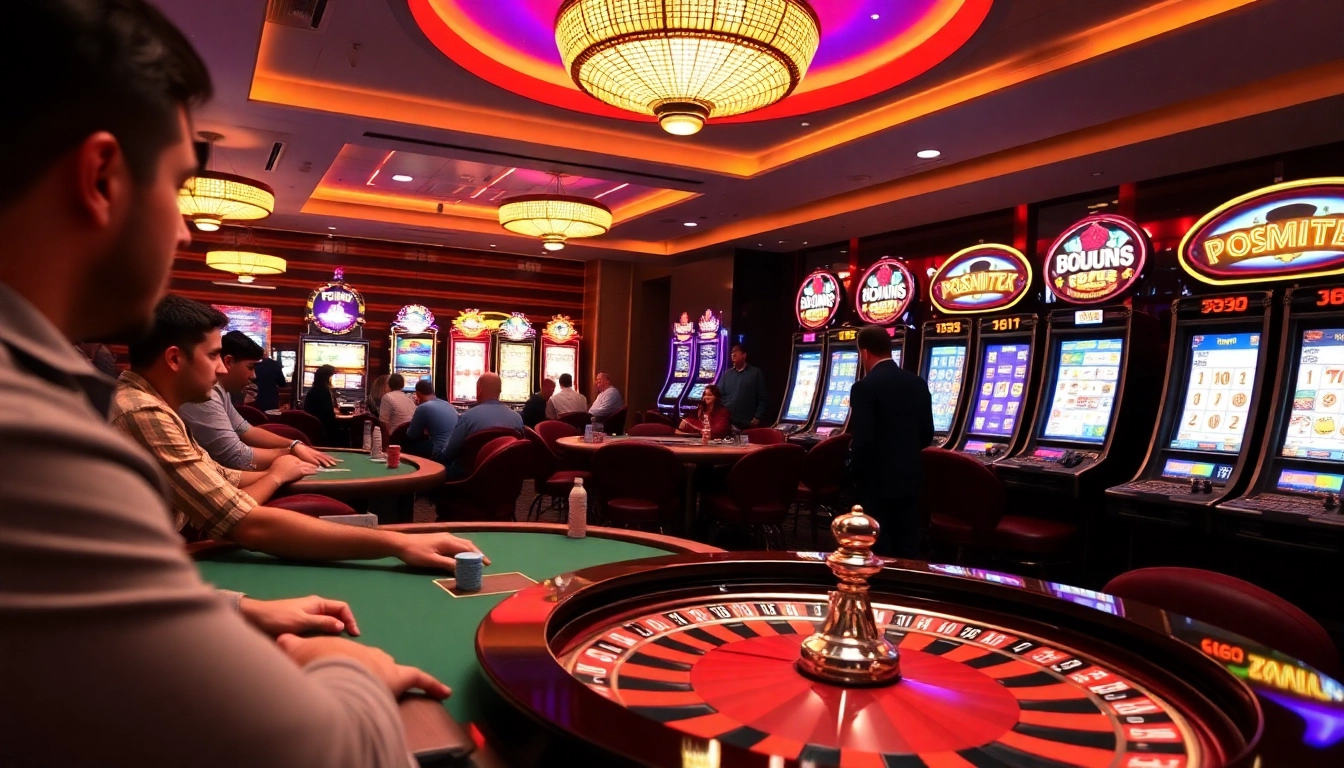KJC AC casino game night with players at tables and slot machines.