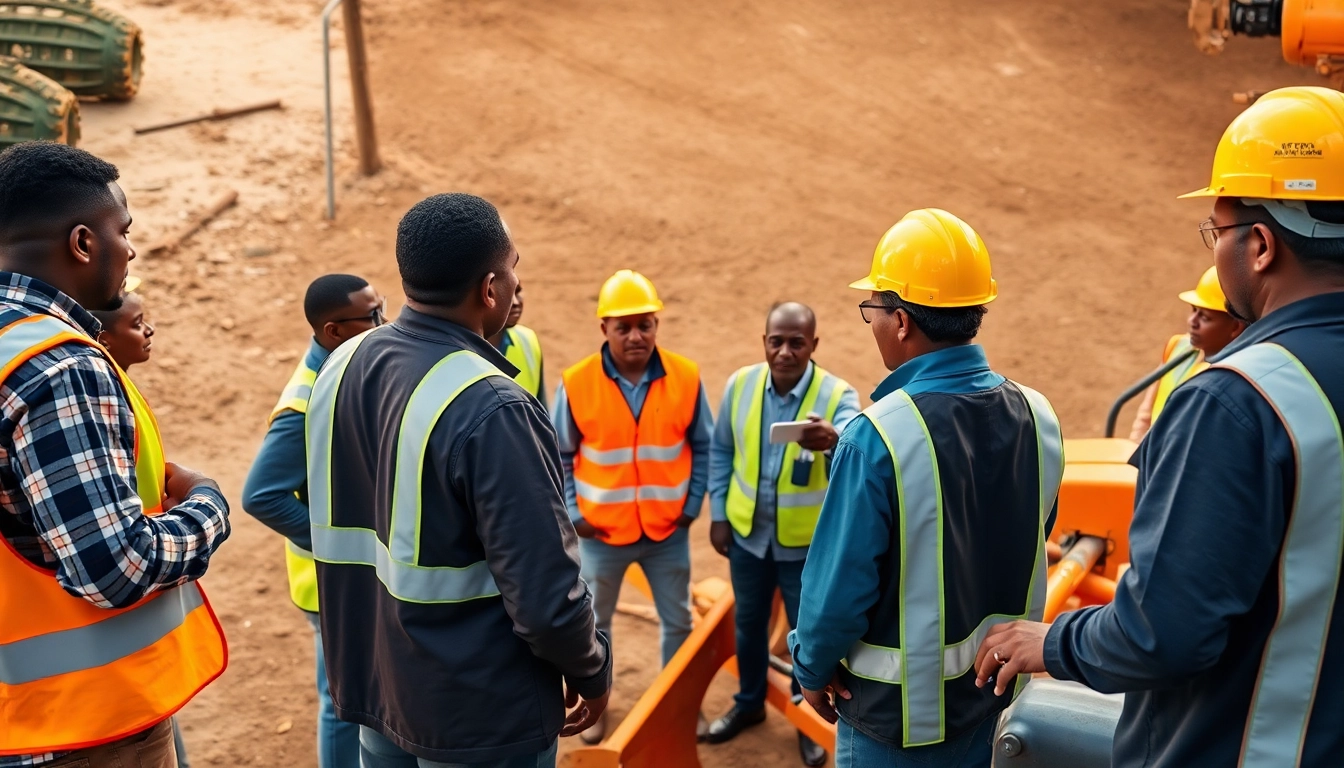 TLB training in Durban with diverse adult learners operating real equipment.