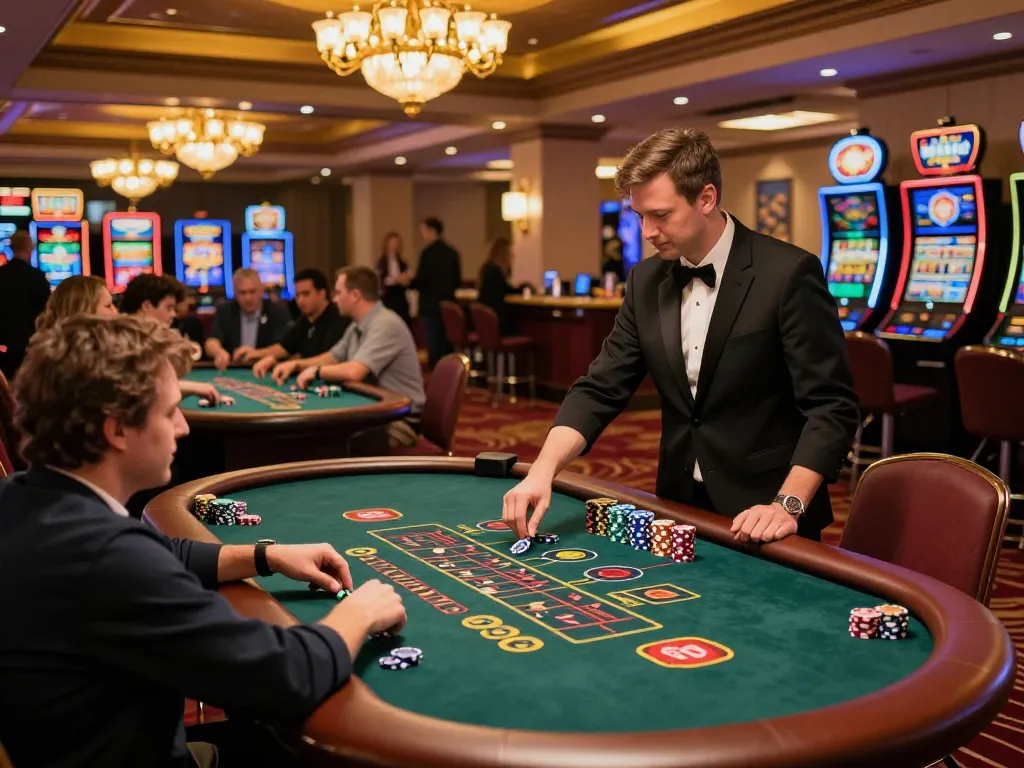 g28 players engaged in strategic blackjack game at a vibrant casino