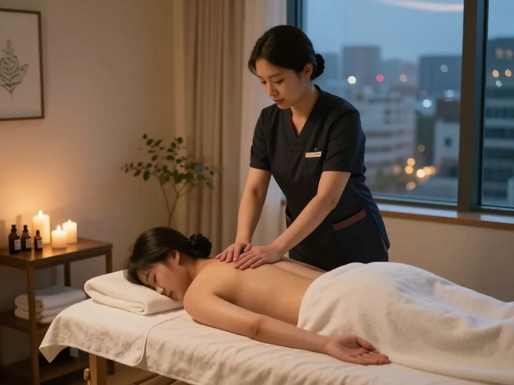 Experience a soothing 인천 출장마사지 in a serene hotel environment, enhancing relaxation and comfort.