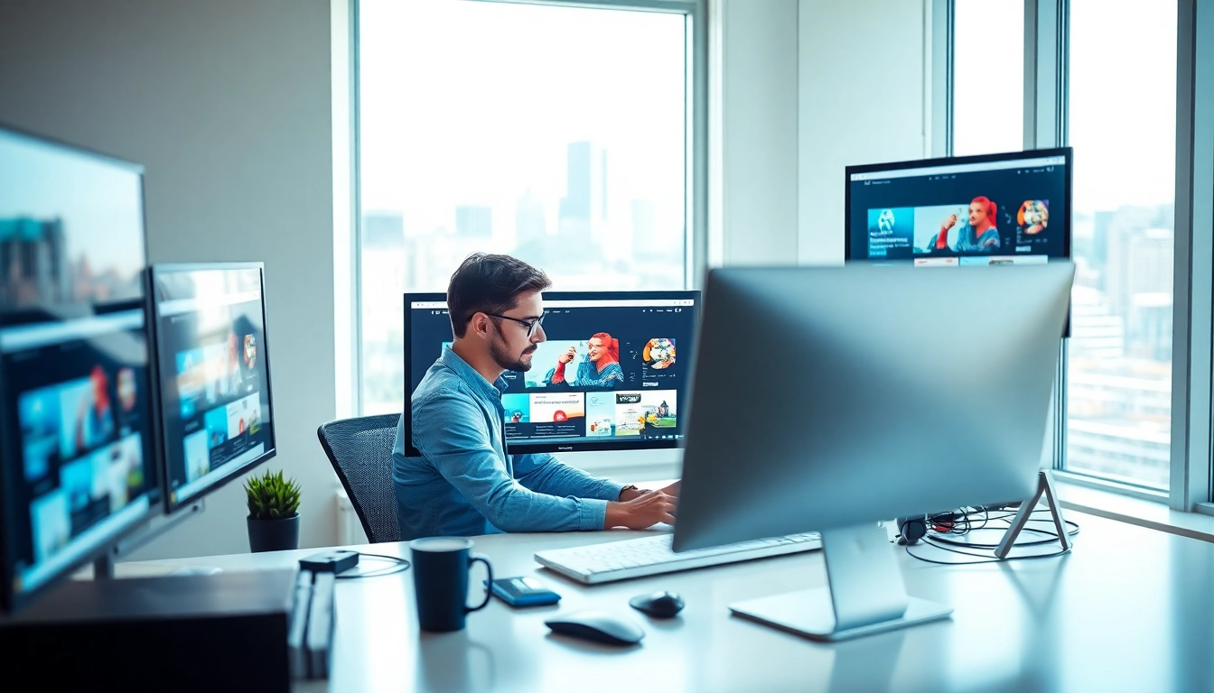 Creating an engaging layout showcasing essex web design in a contemporary office environment.