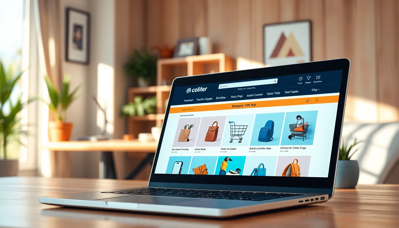 Shop vibrant products at https://c168.shop/ with a sleek online interface in a cozy workspace