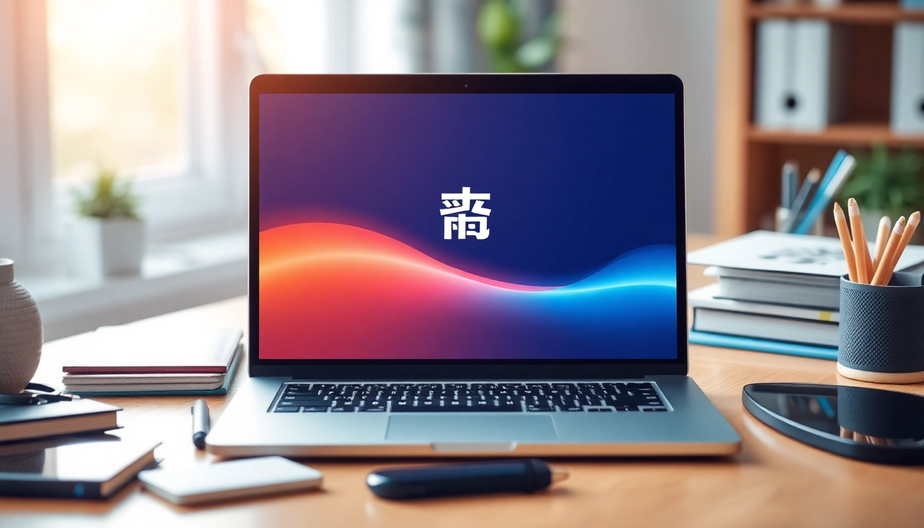 Engaging visual of the 爱思助手电脑版 interface showcasing productivity in a modern workspace.