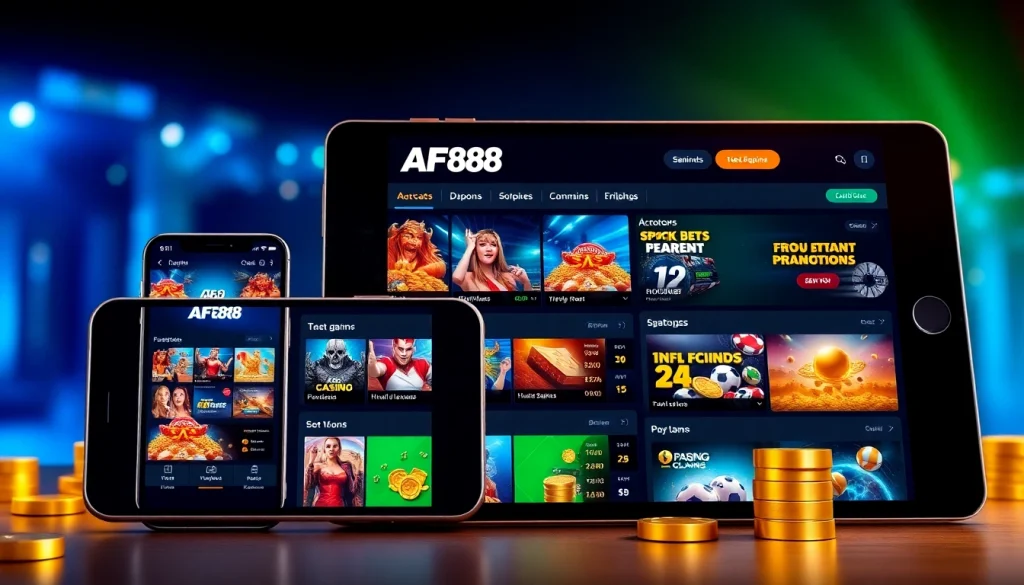 AF88 online gambling interface featuring user-friendly design and engaging promotions.