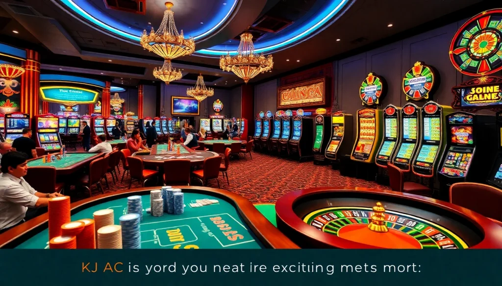Casino scene featuring lively games and players at KJC AC.
