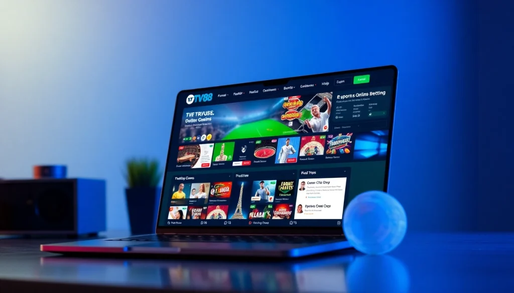 TV88 - Engaging online betting platform showcasing diverse gaming options and user-friendly design.