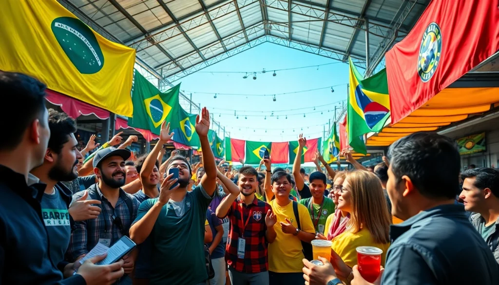 Discover the excitement of the best sports betting sites Brazil with vibrant fans celebrating a game.