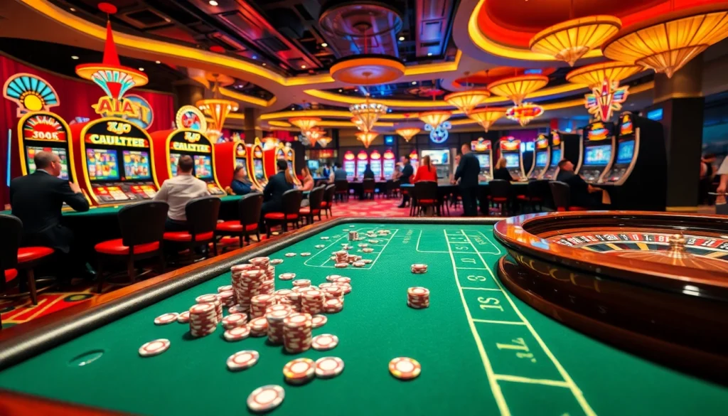 KJC AC - Experience the thrill of gambling with vibrant casino tables, roulette wheels, and poker games.