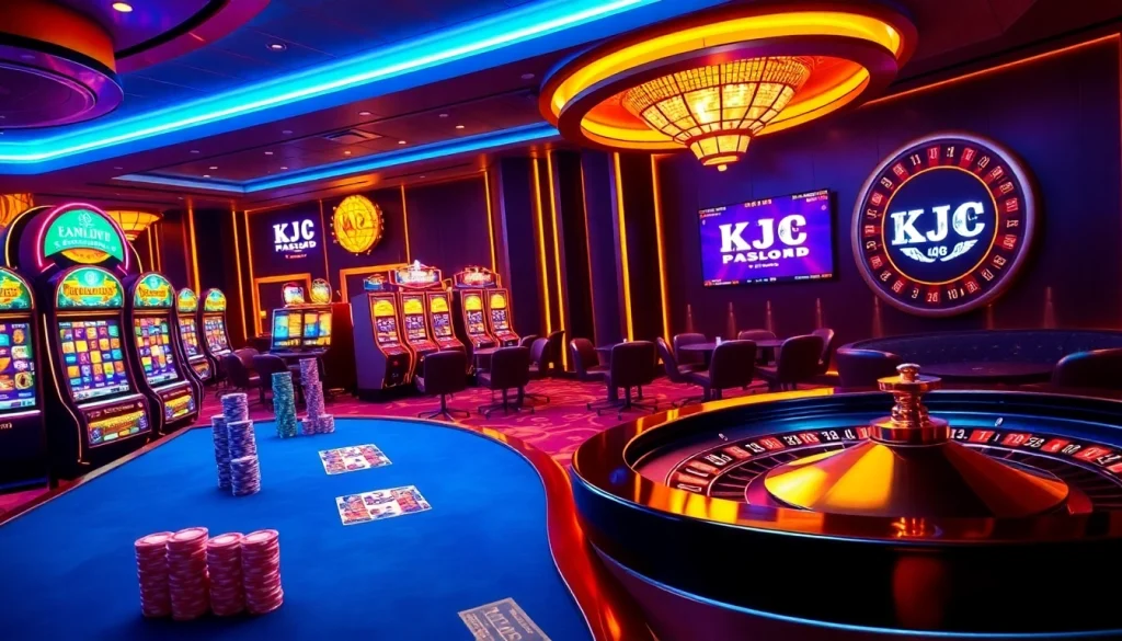 Exciting gambling scene at KJC AC casino with vibrant tables.