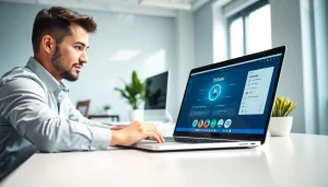 Engage with ToDesk远程软件 through a user-focused interface and modern office setup.