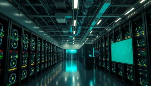 Modern cryptocurrency mining facility showcasing advanced rigs, representing the best crypto mining site.