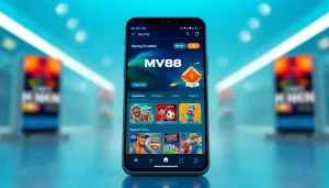 MV88 app interface showcasing secure USDT transactions and user support features