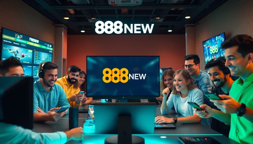Dynamic gaming scene featuring 888new players experiencing online betting excitement and trust.