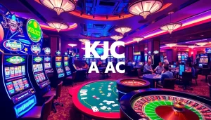 Dynamic gaming experience at KJC AC with casino tables, cards, and slots