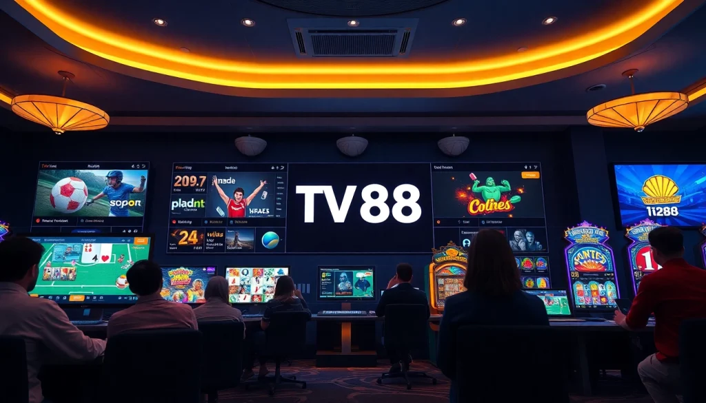 TV88 online gaming platform showcasing various gaming options with a user-friendly design.